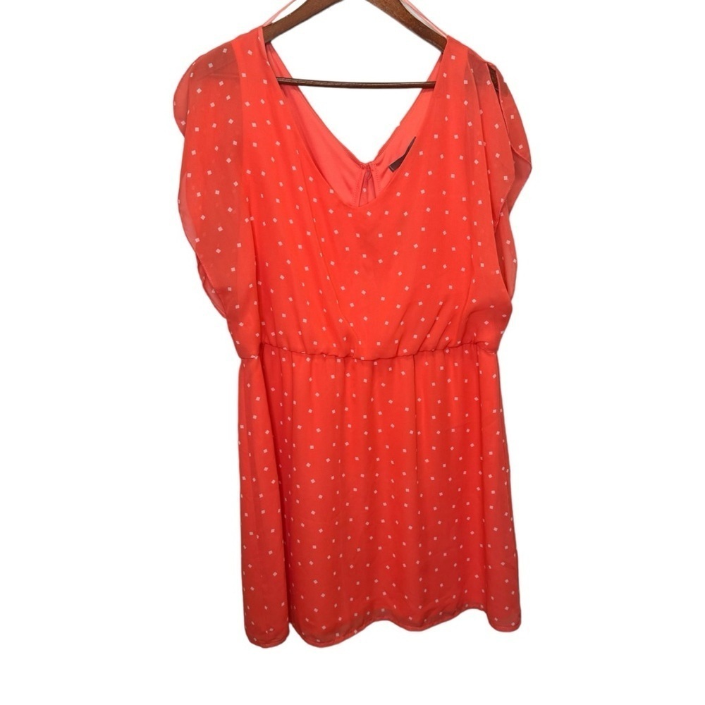 Smart Set Polka Dot Chiffon Vneck Dress Size XL NWT